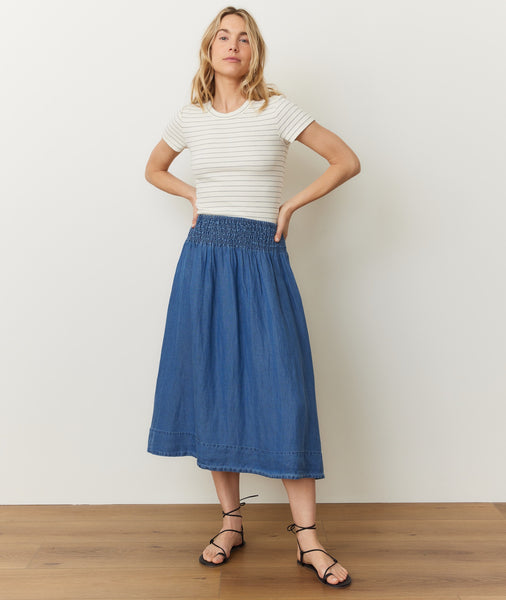 Bea Chambray Midi Skirt – Marine Layer