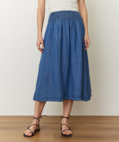 Bea Chambray Midi Skirt