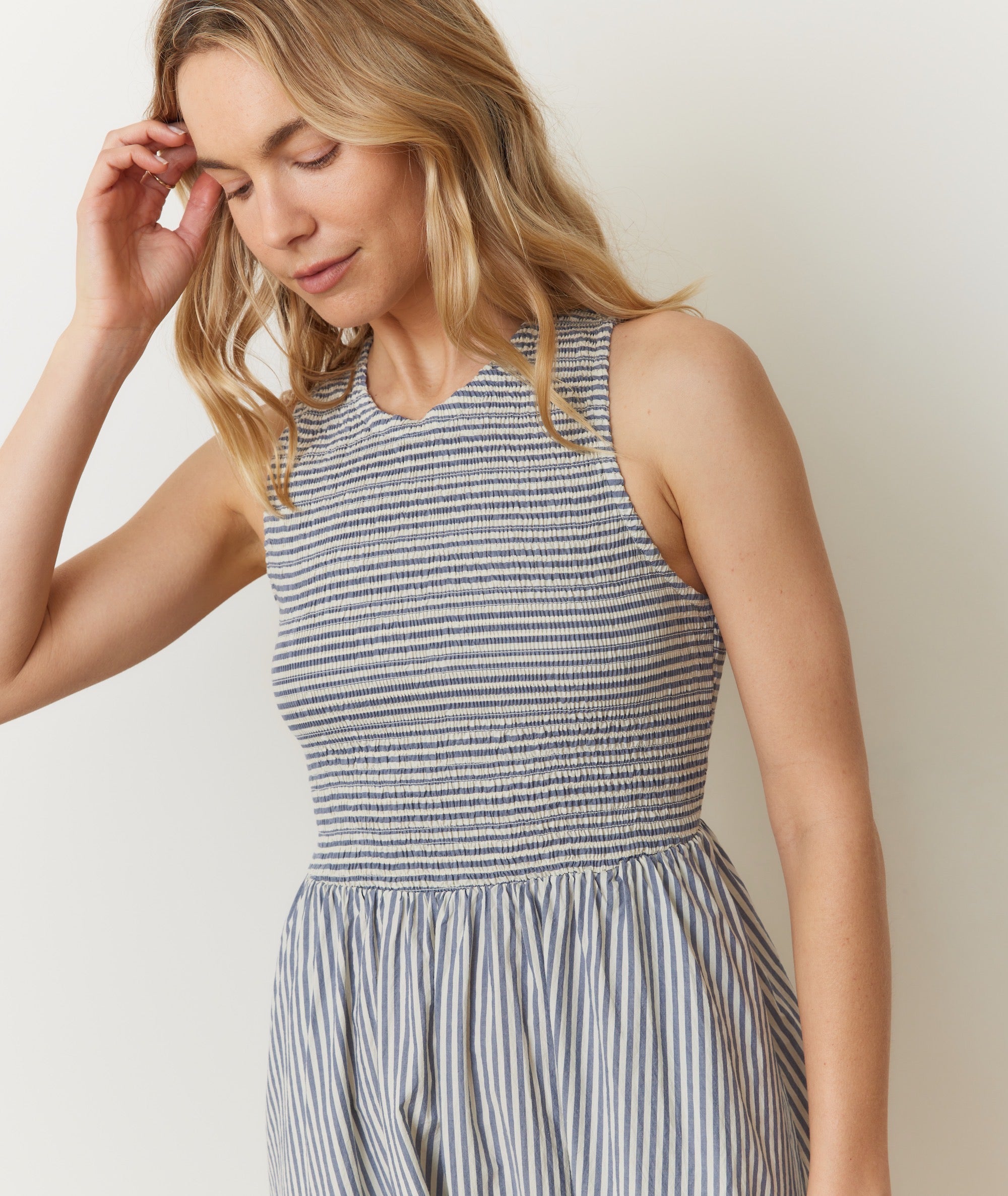 Darcy Poplin Smocked Dress – Marine Layer