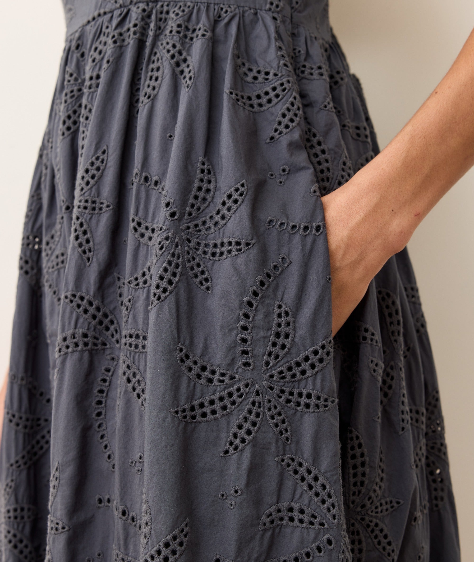 Marine Layer Rosette Eyelet Dress - Indigo / Xs Marine Layer Rosette Eyelet Dress - Indigo / Xs