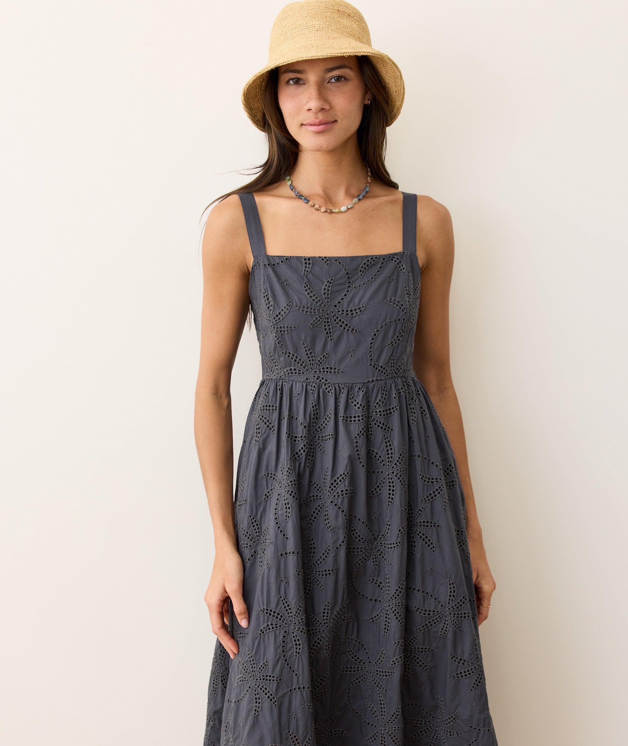 Marine Layer Rosette Eyelet Dress - Indigo / Xs Marine Layer Rosette Eyelet Dress - Indigo / Xs