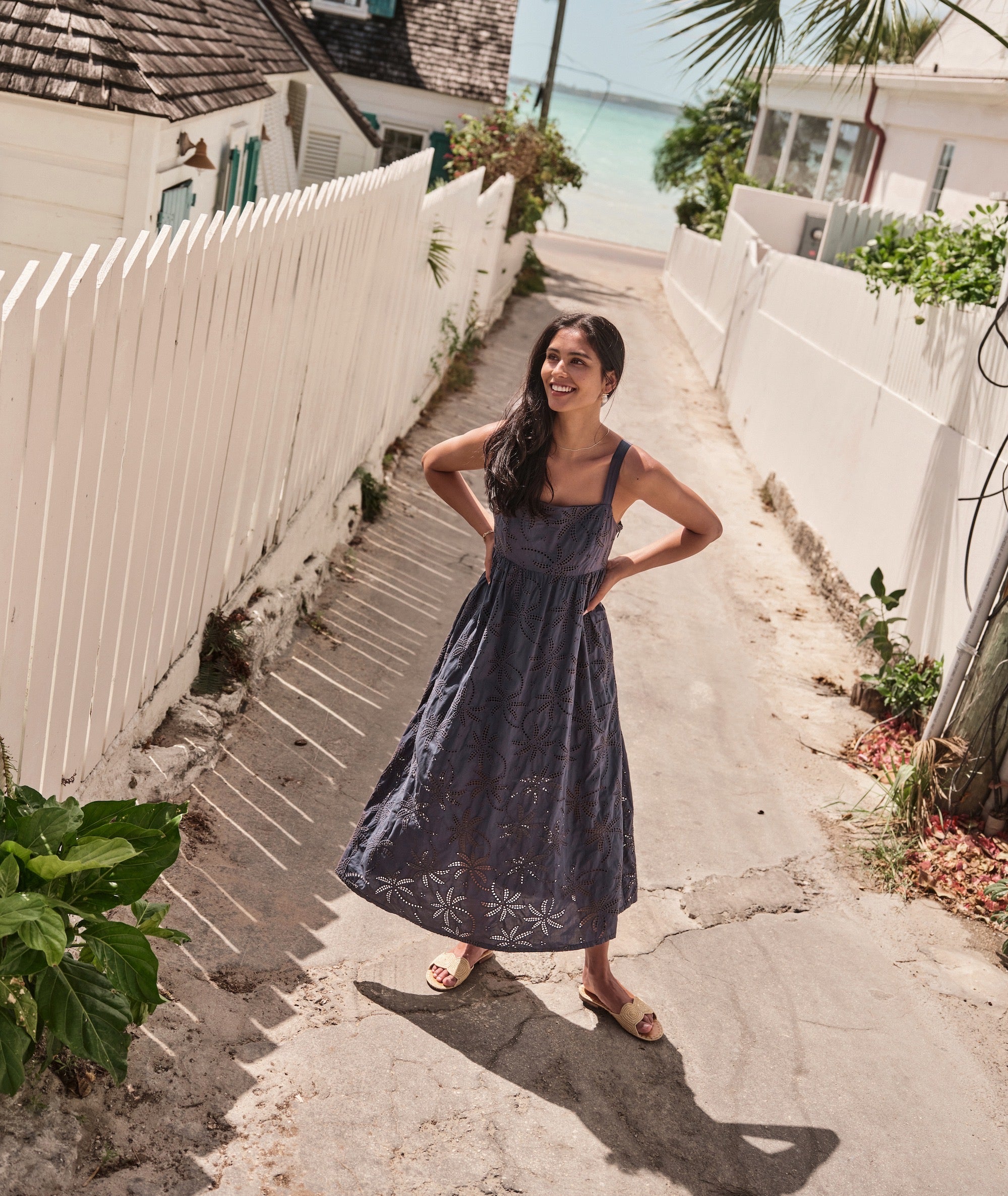 Rosette Eyelet Dress