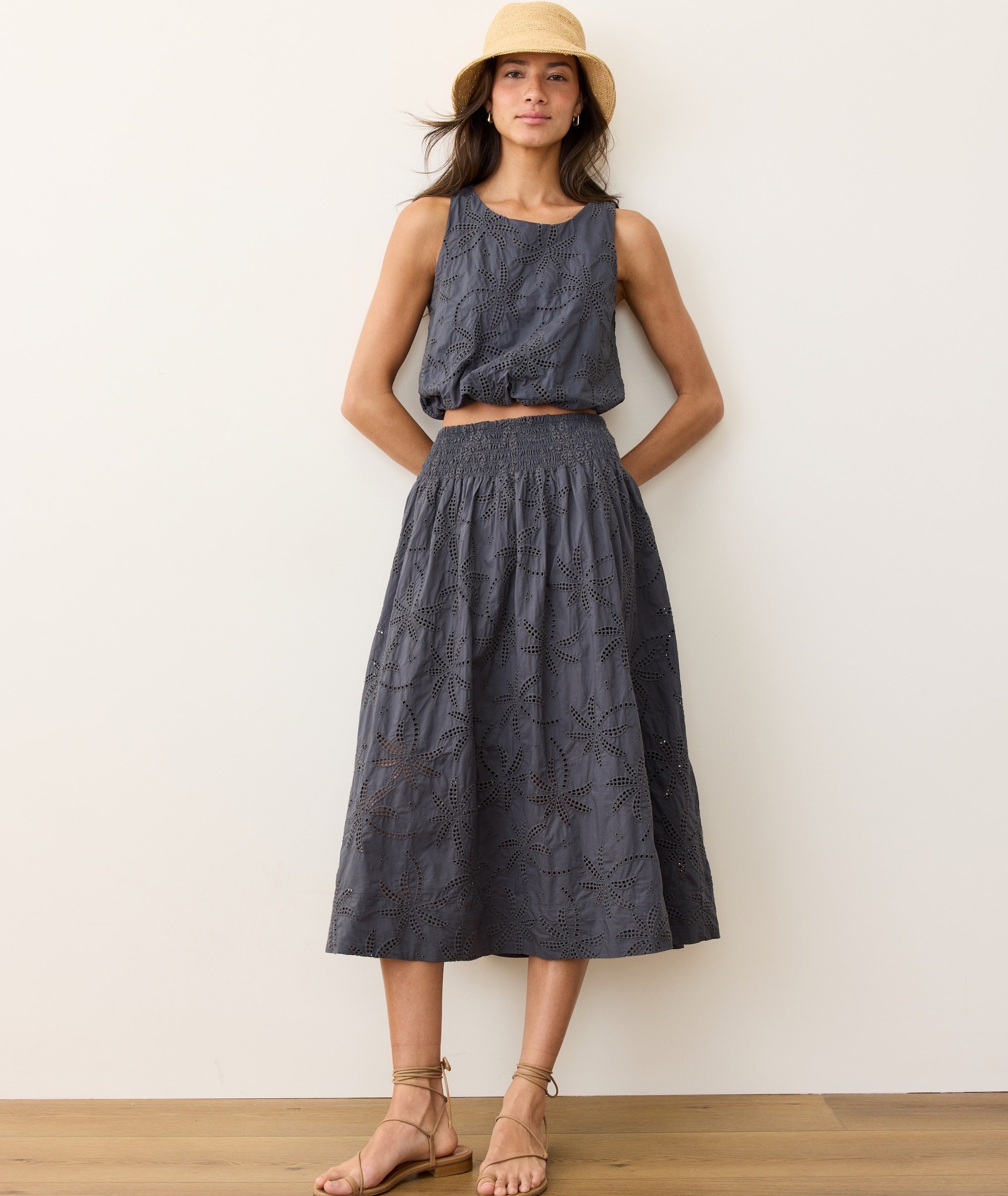 Eyelet Skirt/Crop Set main image 1