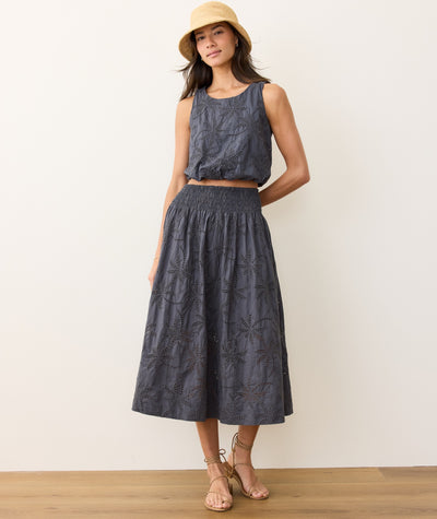 Bea Eyelet Midi Skirt