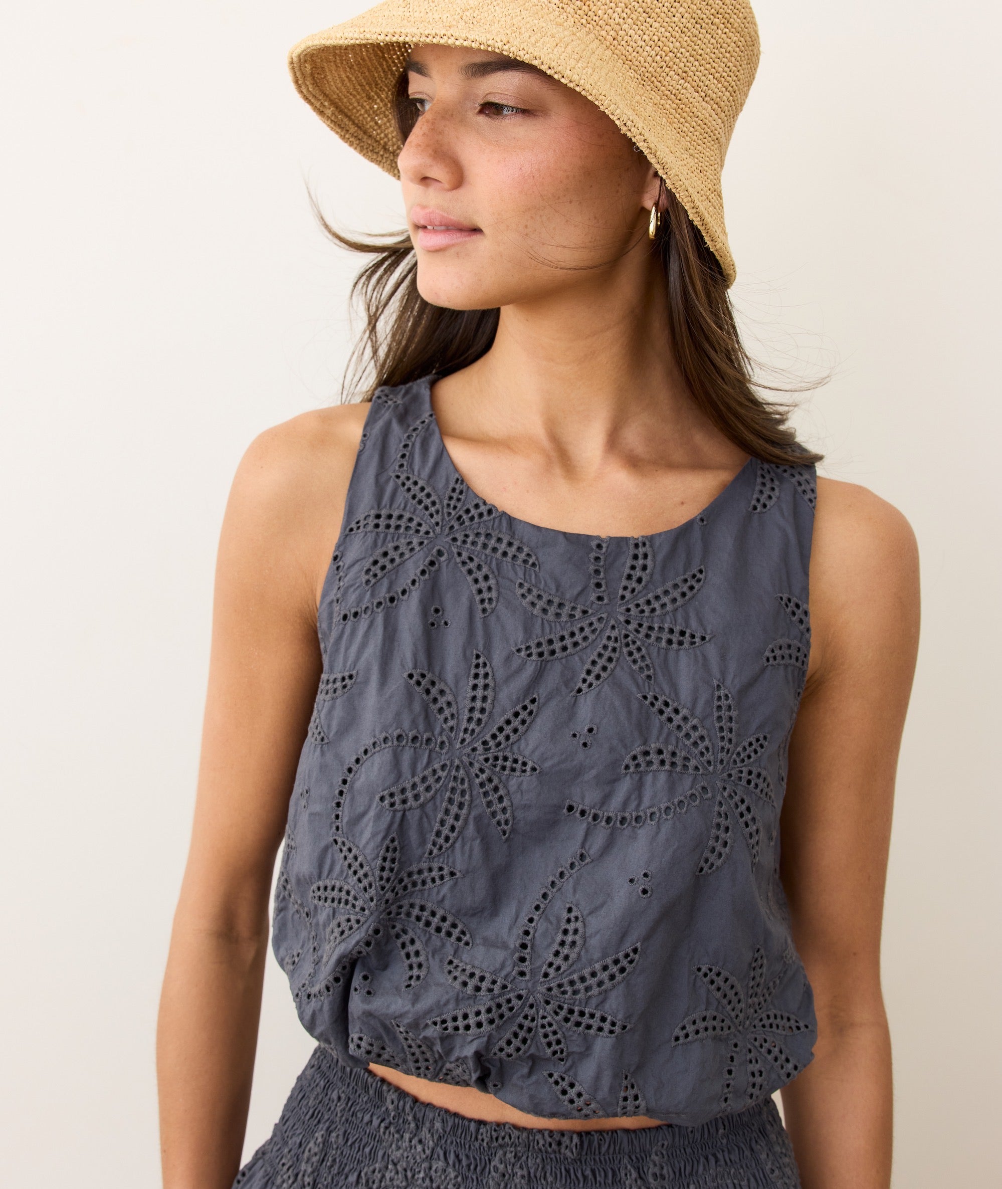 Sage Eyelet Bubble Tank