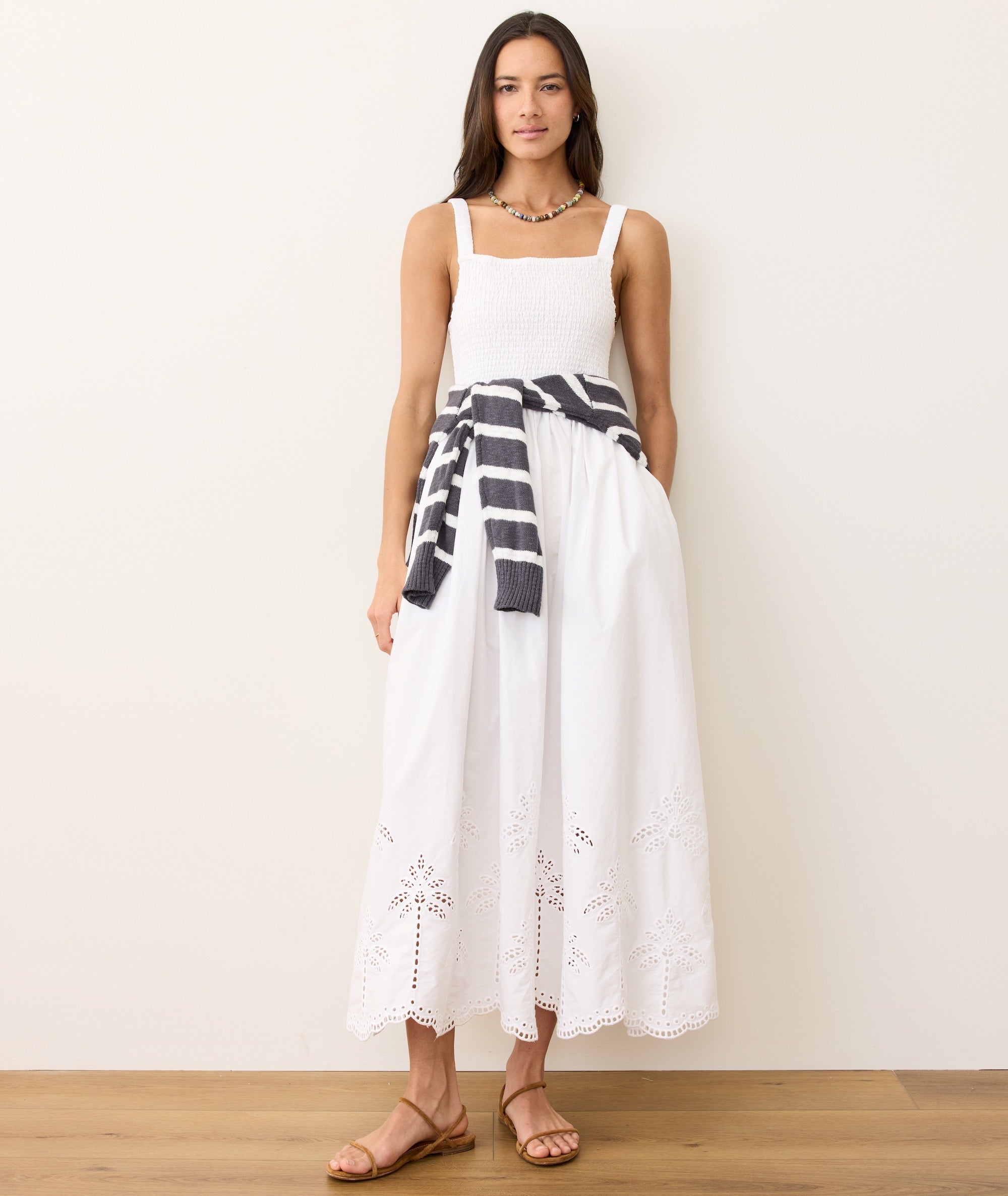 Marine Layer Women's Selene Eyelet Maxi Dress Bright White / Large Marine Layer Women's Selene Eyelet Maxi Dress Bright White / Large