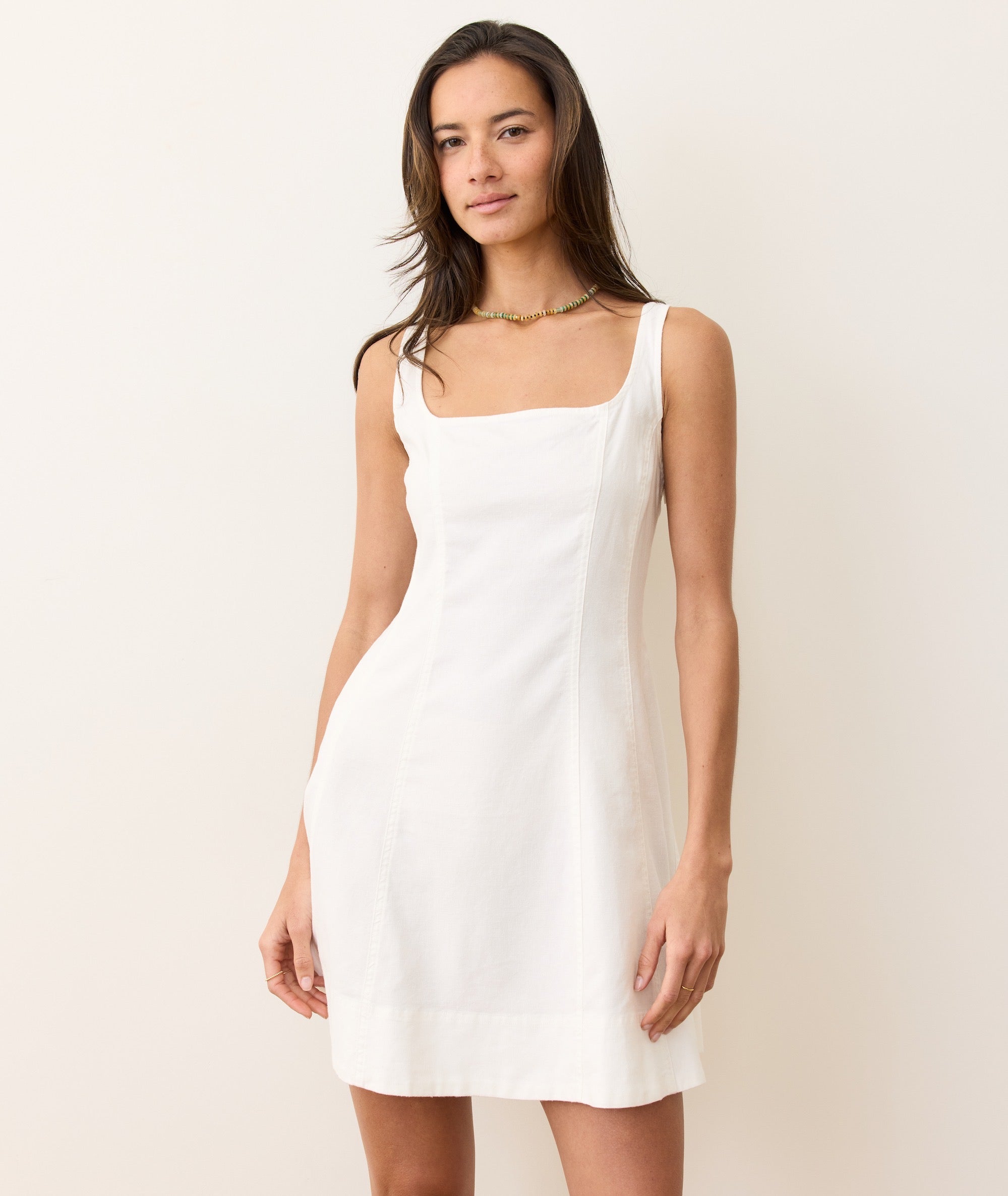 mini sheath dress Women's Denisse Hemp Mini Dress | White