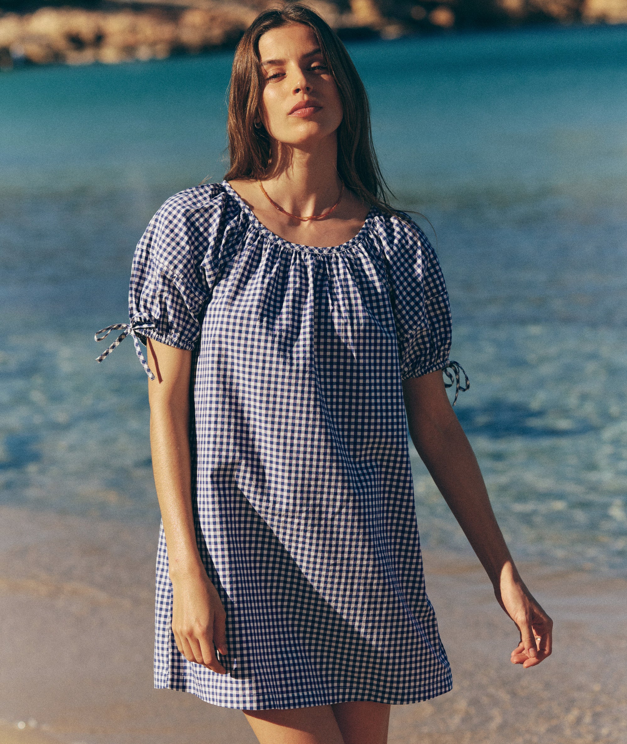 Women's Aleca Mini Dress | Bay Blue Gingham