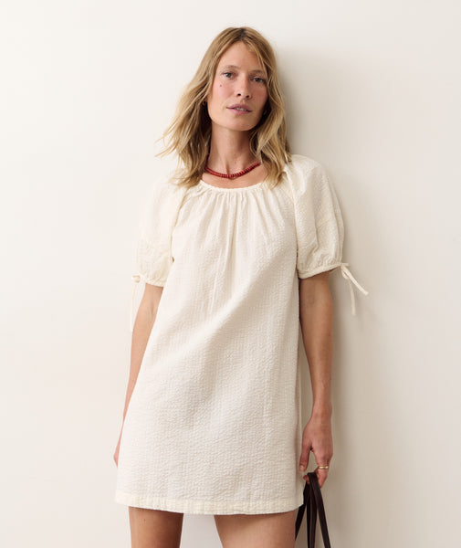 seersucker check mini layer dress GANNI Seersucker Check Mini Layer Dress