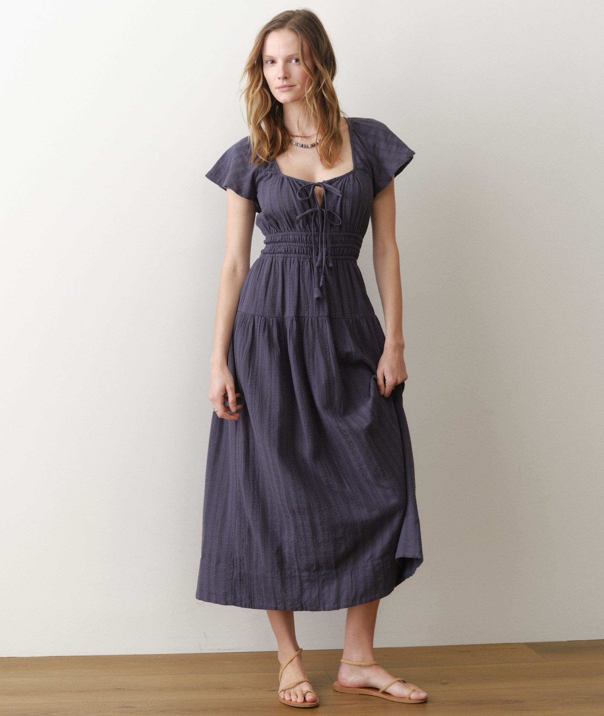 Marine Layer Skye Midi Dress Indigo / M Marine Layer Skye Midi Dress Indigo / M