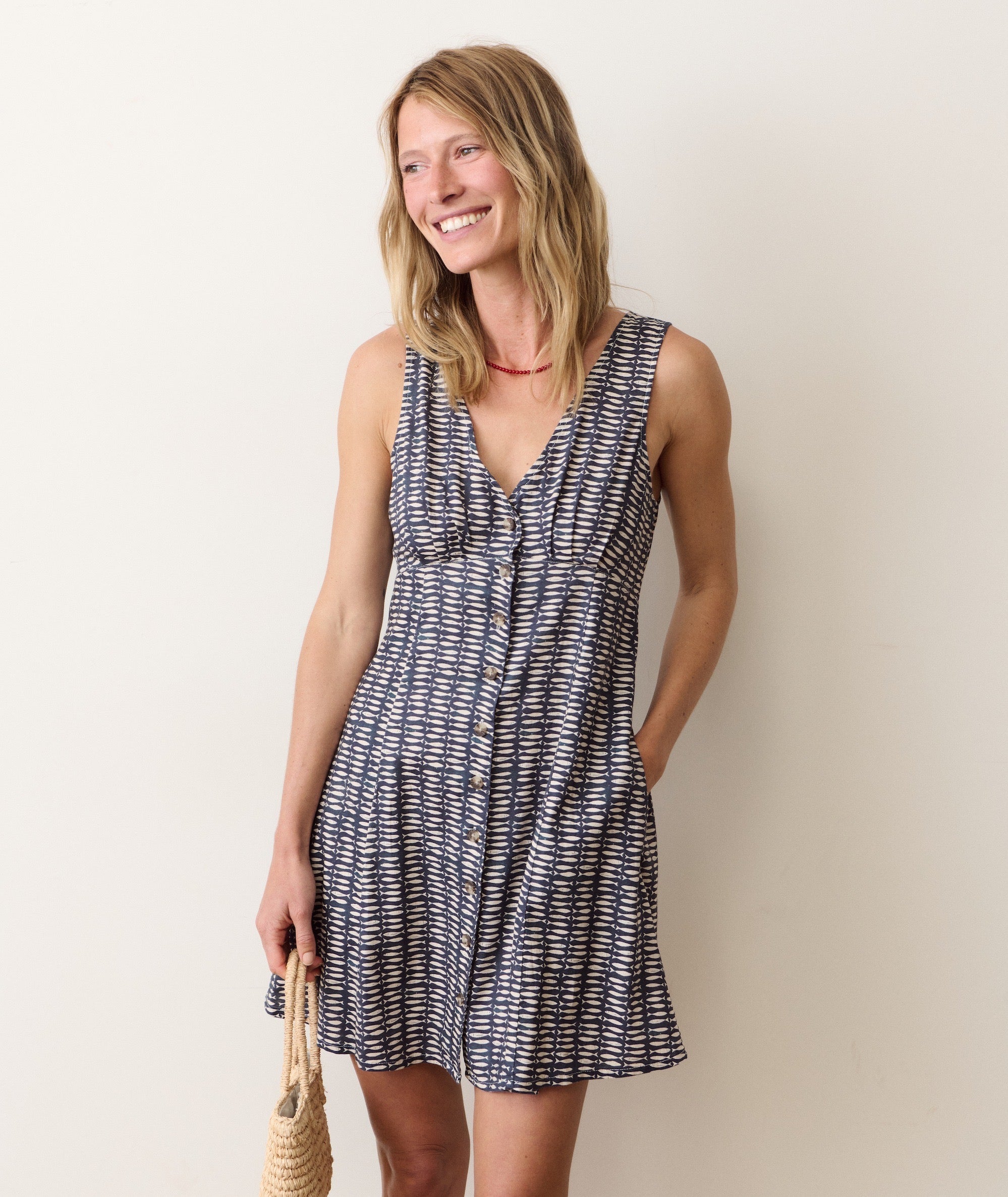 Women's Camila Sleeveless Mini Dress | Sardina Print