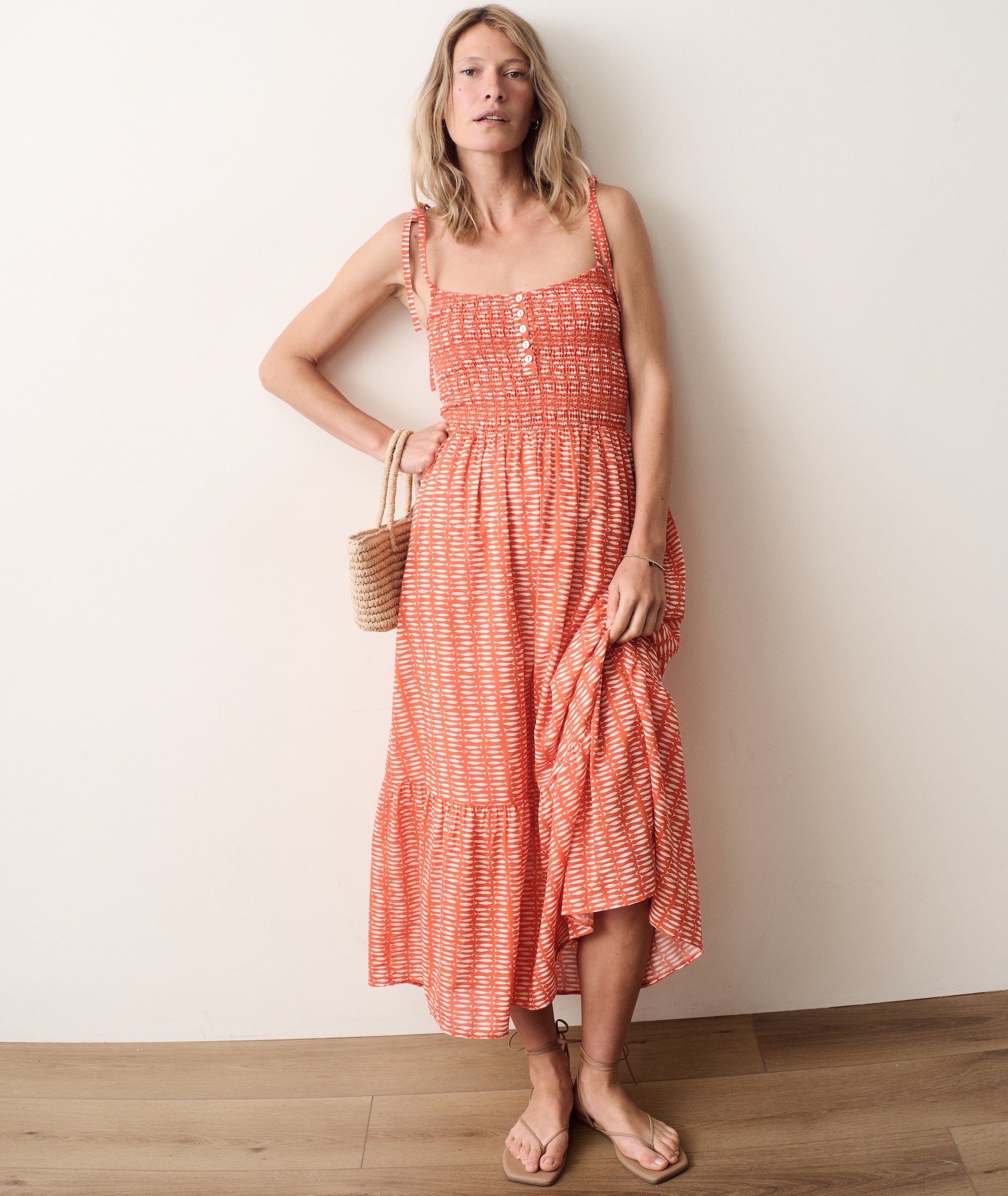marine layer smocked tiered maxi dress Selene Maxi Dress