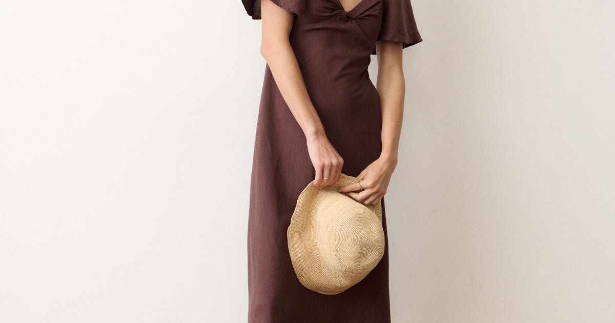 irisse midi dress Women's Iris Linen Midi Dress | Shaved Chocolate