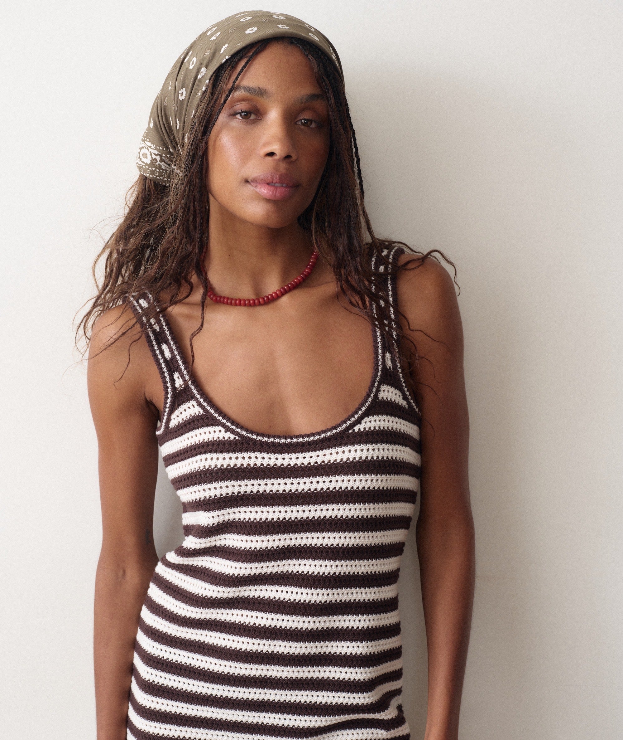 Women's Miraluna Crochet Dress | Brown/White Stripe Women's Miraluna Crochet Dress | Brown/White Stripe