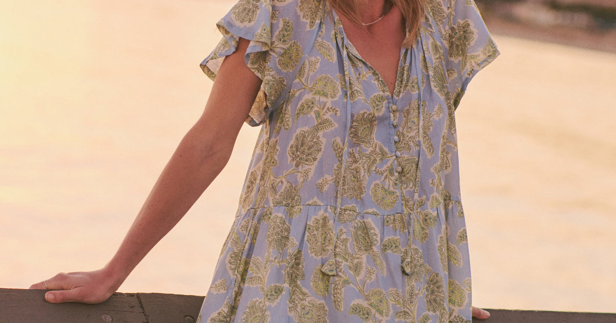 Women's Skye Mini Dress | Bue Fora | Large by Marine Layer Women's Skye Mini Dress | Bue Fora | Large by Marine Layer