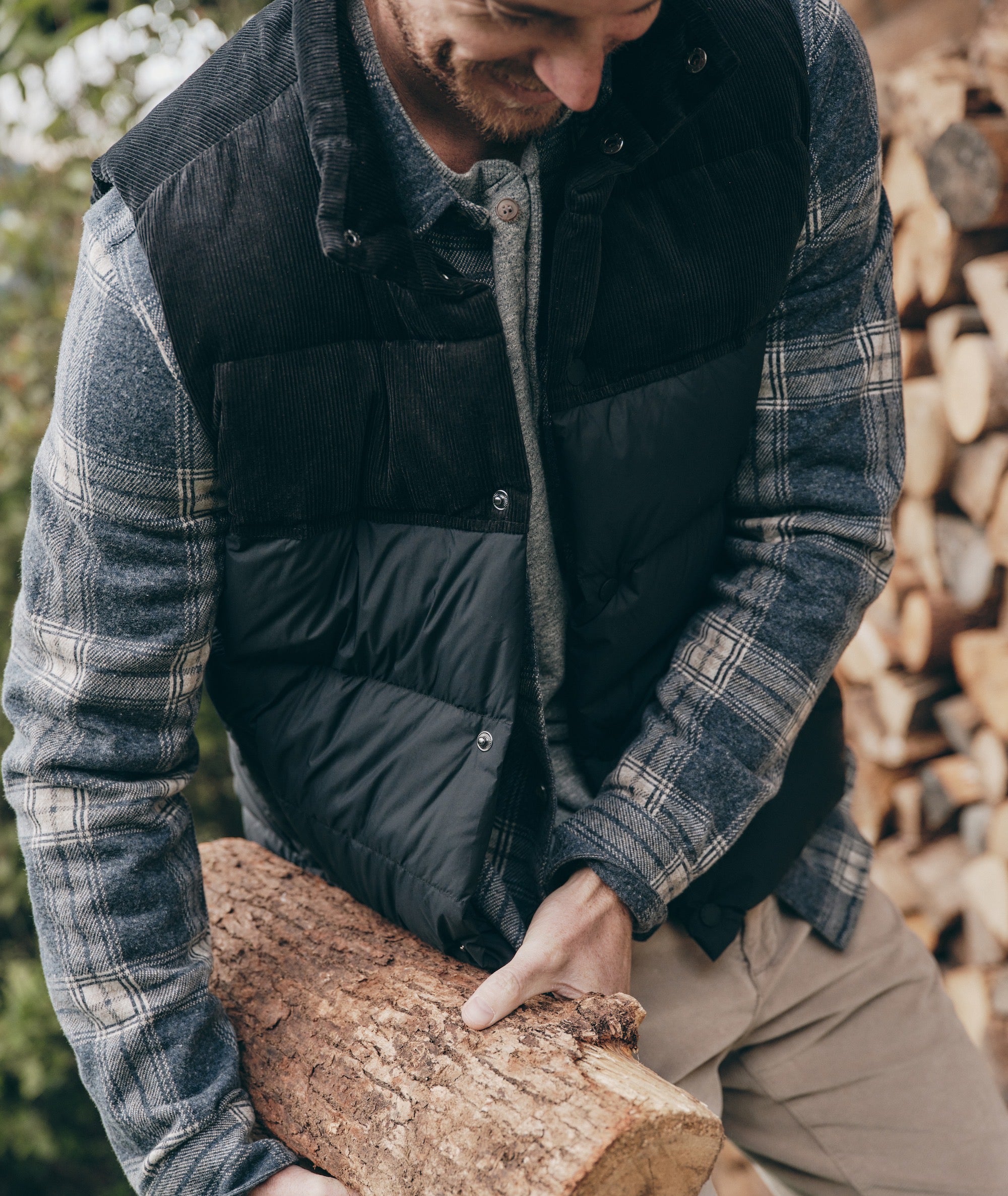 Corduroy puffer vest top