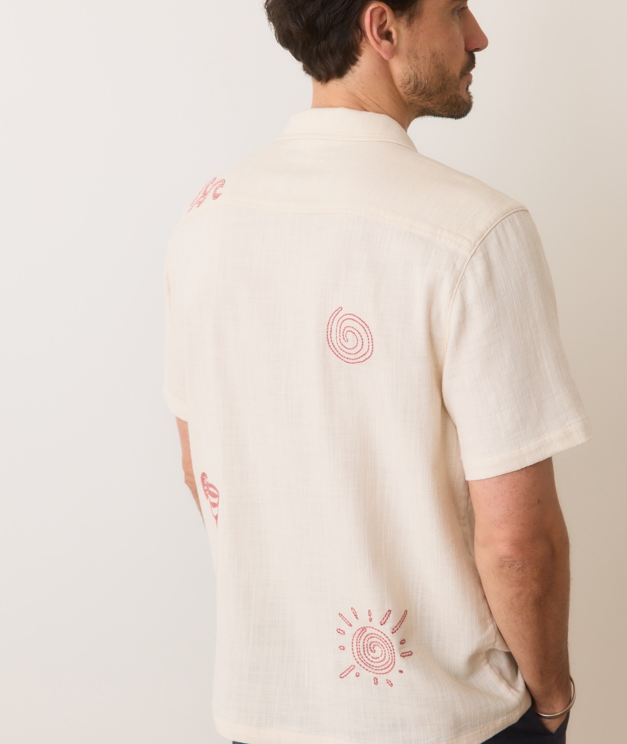 Stretch Selvage Embroidered Resort Shirt
