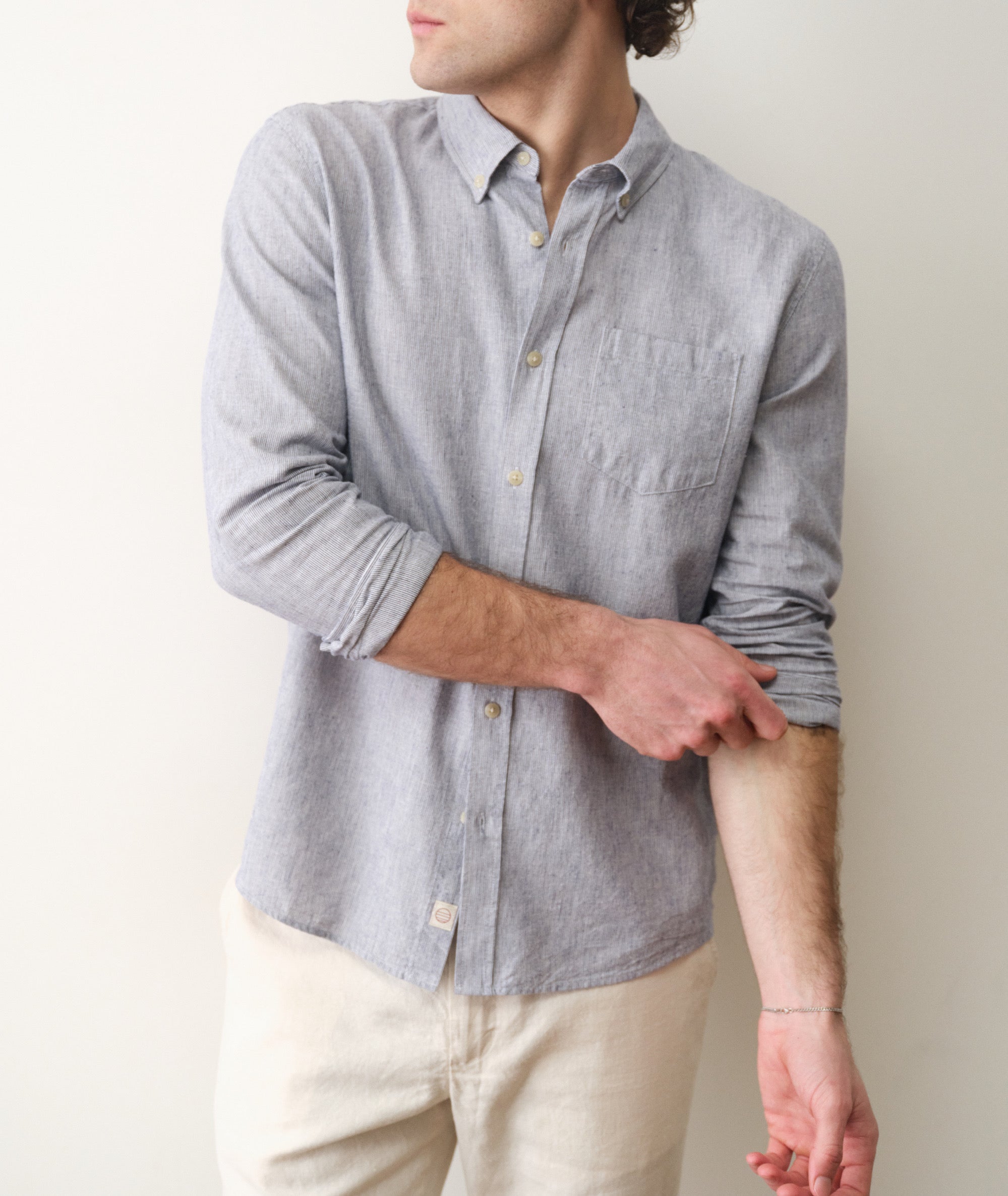 best linen dress shirts Tan Cotton-Linen Shirt