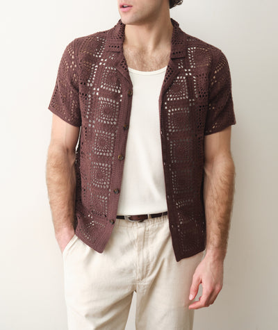 Callum Crochet Button Down