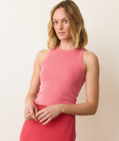 Lexi Rib Sun-In High Neck Crop Tank