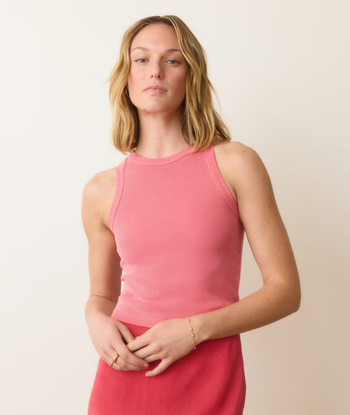 Lexi Rib Sun-In High Neck Crop Tank