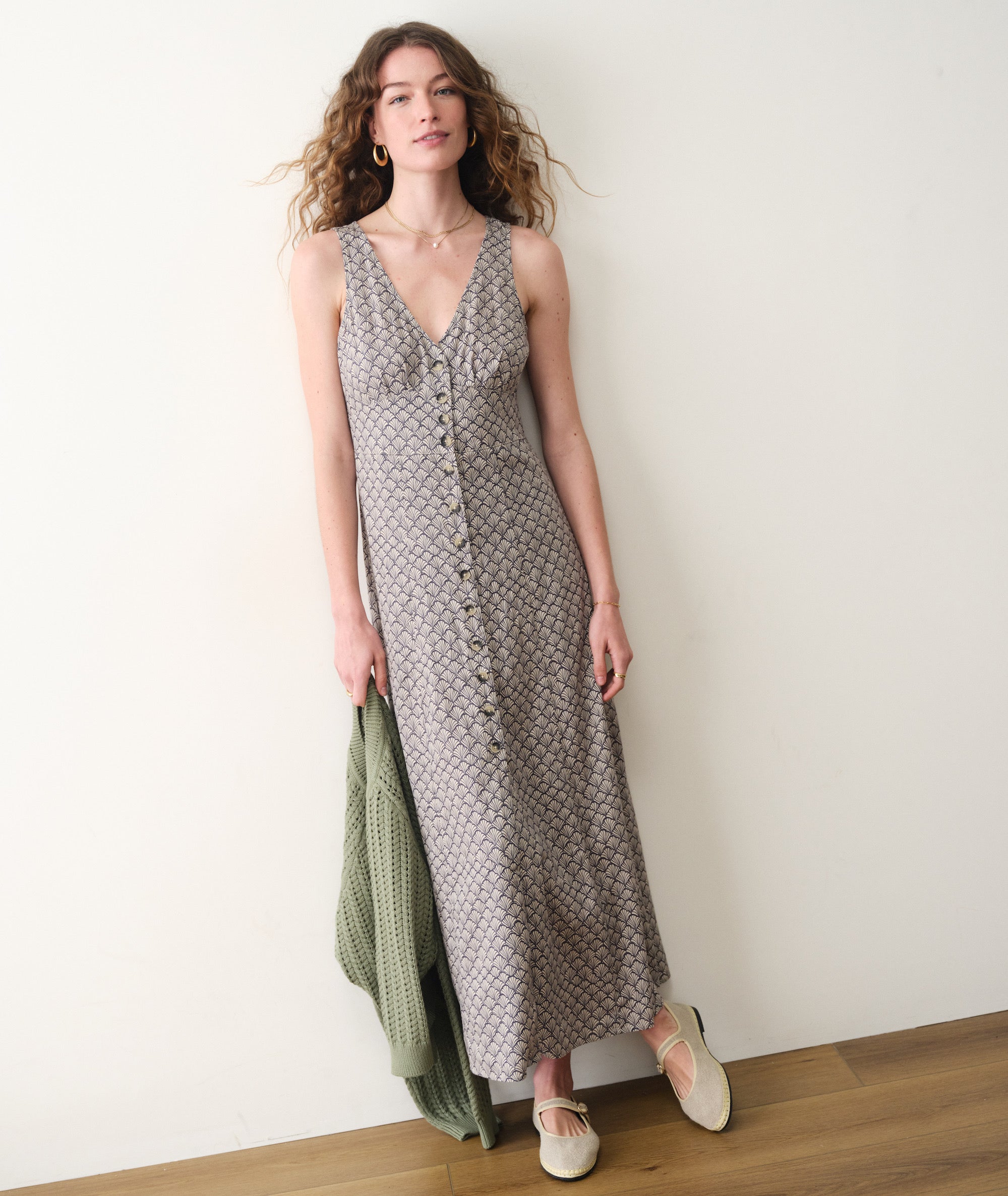 Camila Maxi Dress Navy Seashell / S