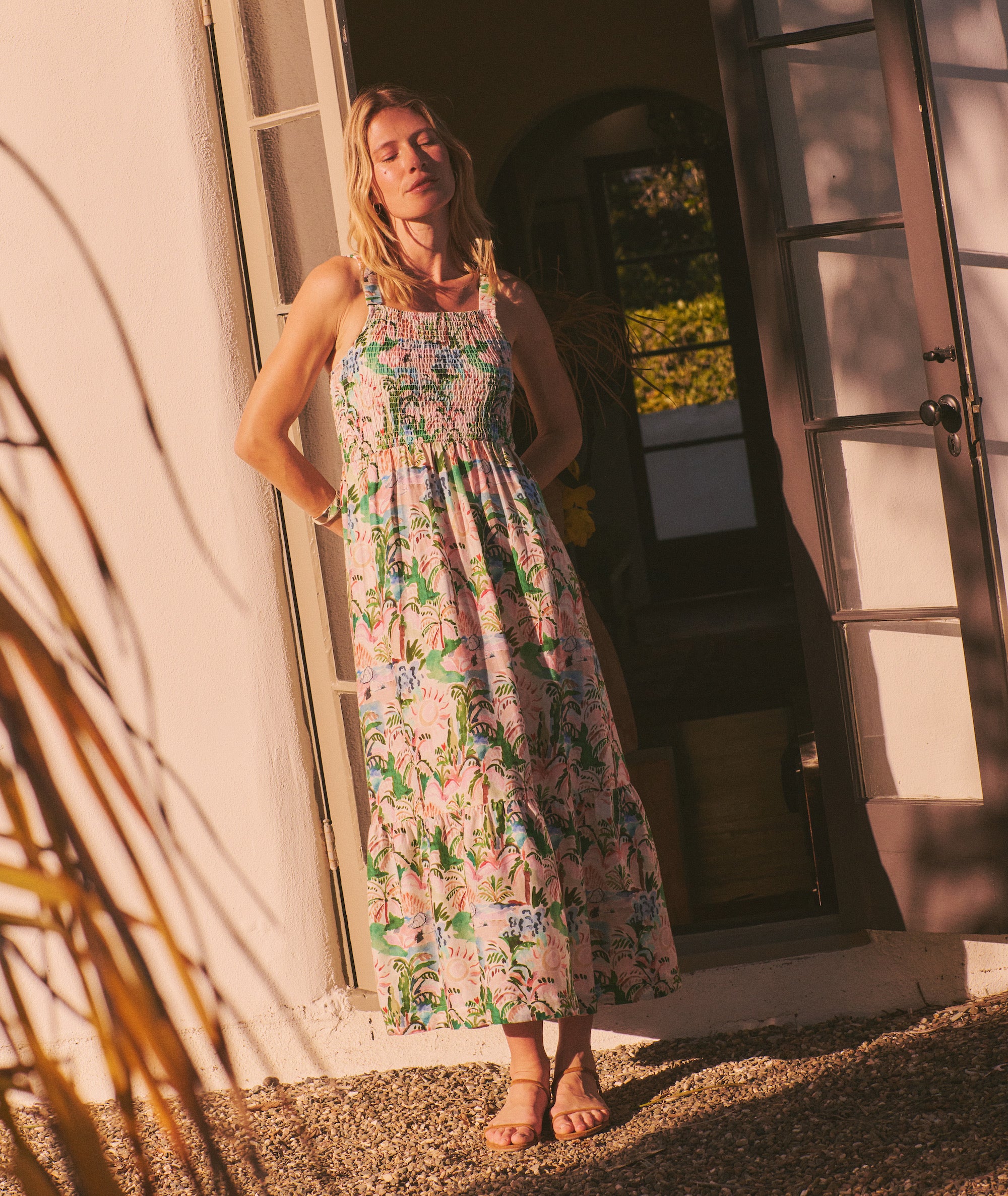 Marine Layer Selene Maxi Dress - Women's Watercolor Palm, XS Marine Layer Selene Maxi Dress - Women's Watercolor Palm, XS
