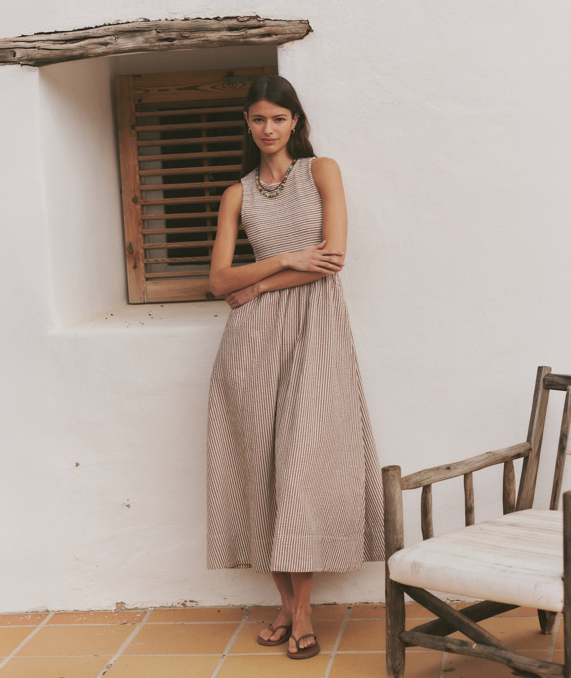 seersucker dress for women Women's Tiered United By Blue or weekend outings On Top Of The World