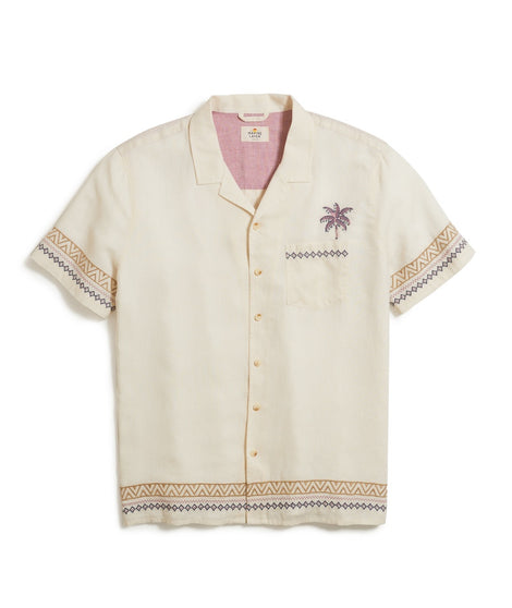 Embroidered Resort Shirt in Cream