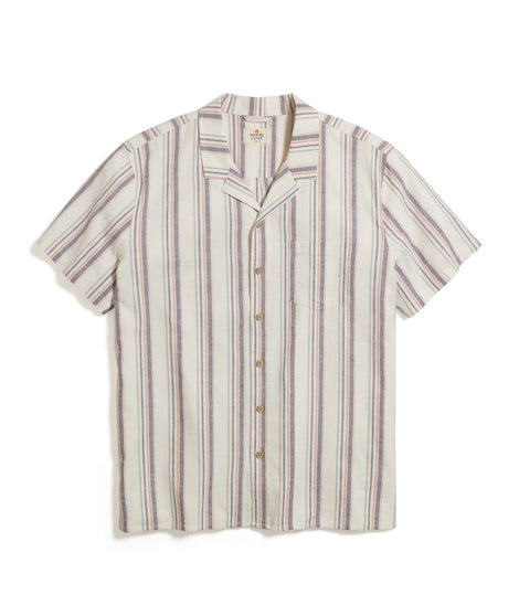 Hemp TENCEL™ Resort Shirt in White Multi Stripe