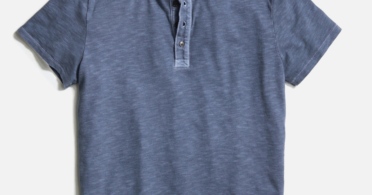 Vintage Wash J Crew Henley T Shirt Long Sleeve Curved Henley T