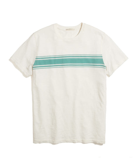 Slub Tee in White Chest Stripe