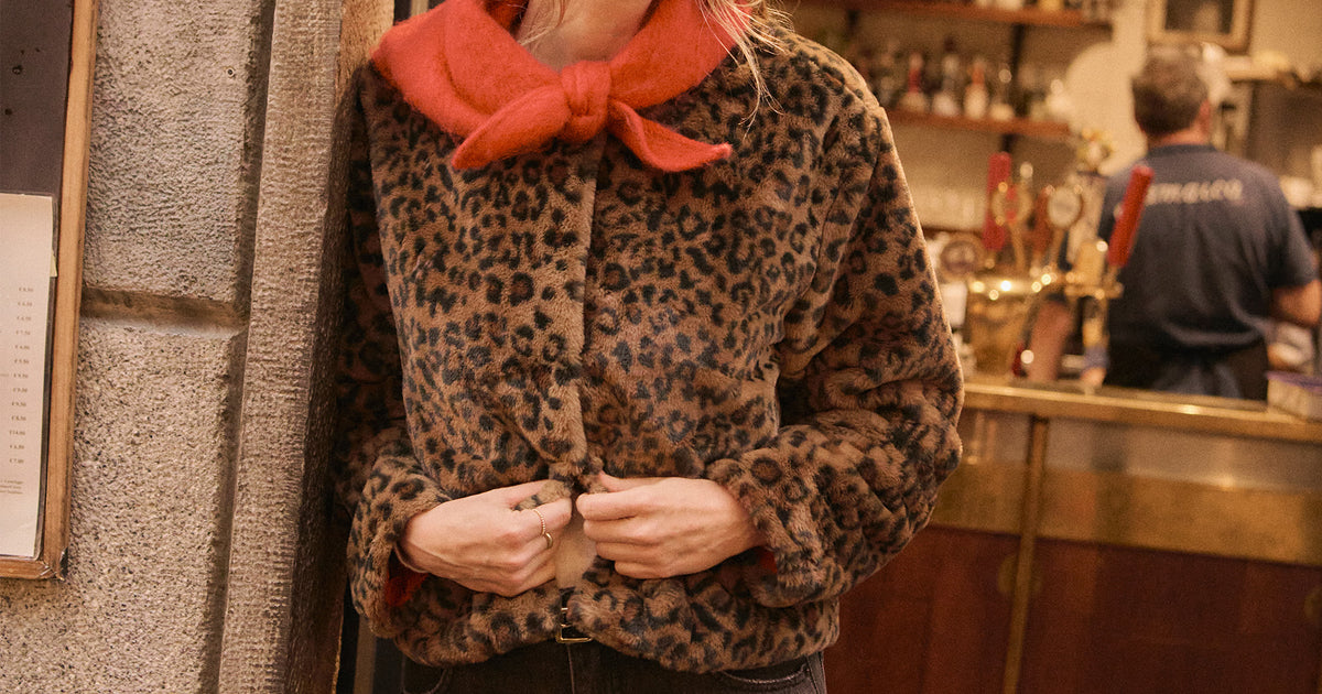 Tessa Leopard Print and Mesh Teddy