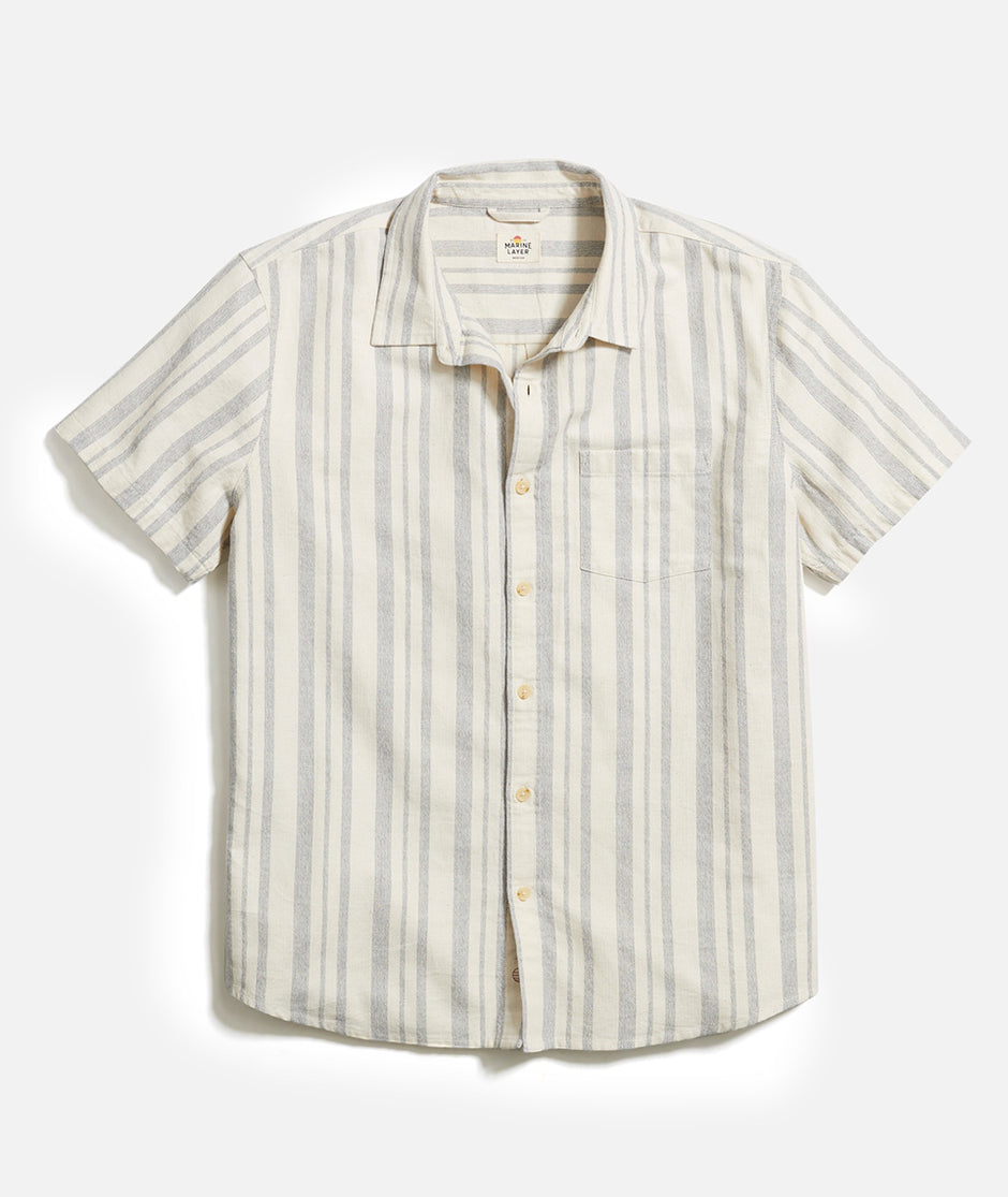 Vertical Stripe Shirt in White/Blue Stripe