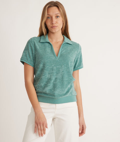 Vintage Terry Polo in Deep Sea
