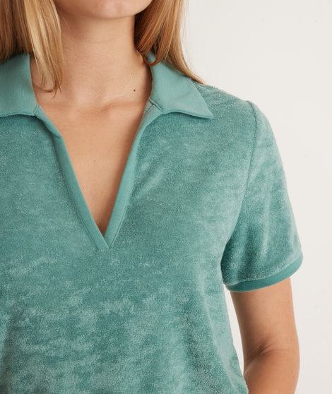 Vintage Terry Polo in Deep Sea