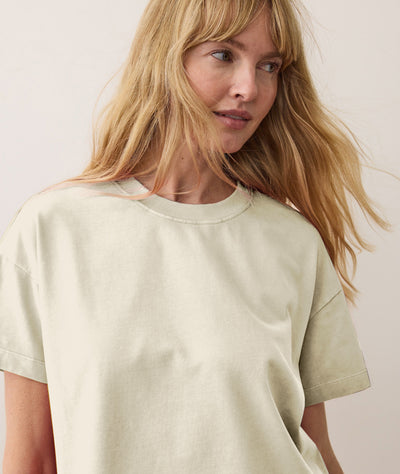 Women's Luxe Sueded Tee in Whitecap
