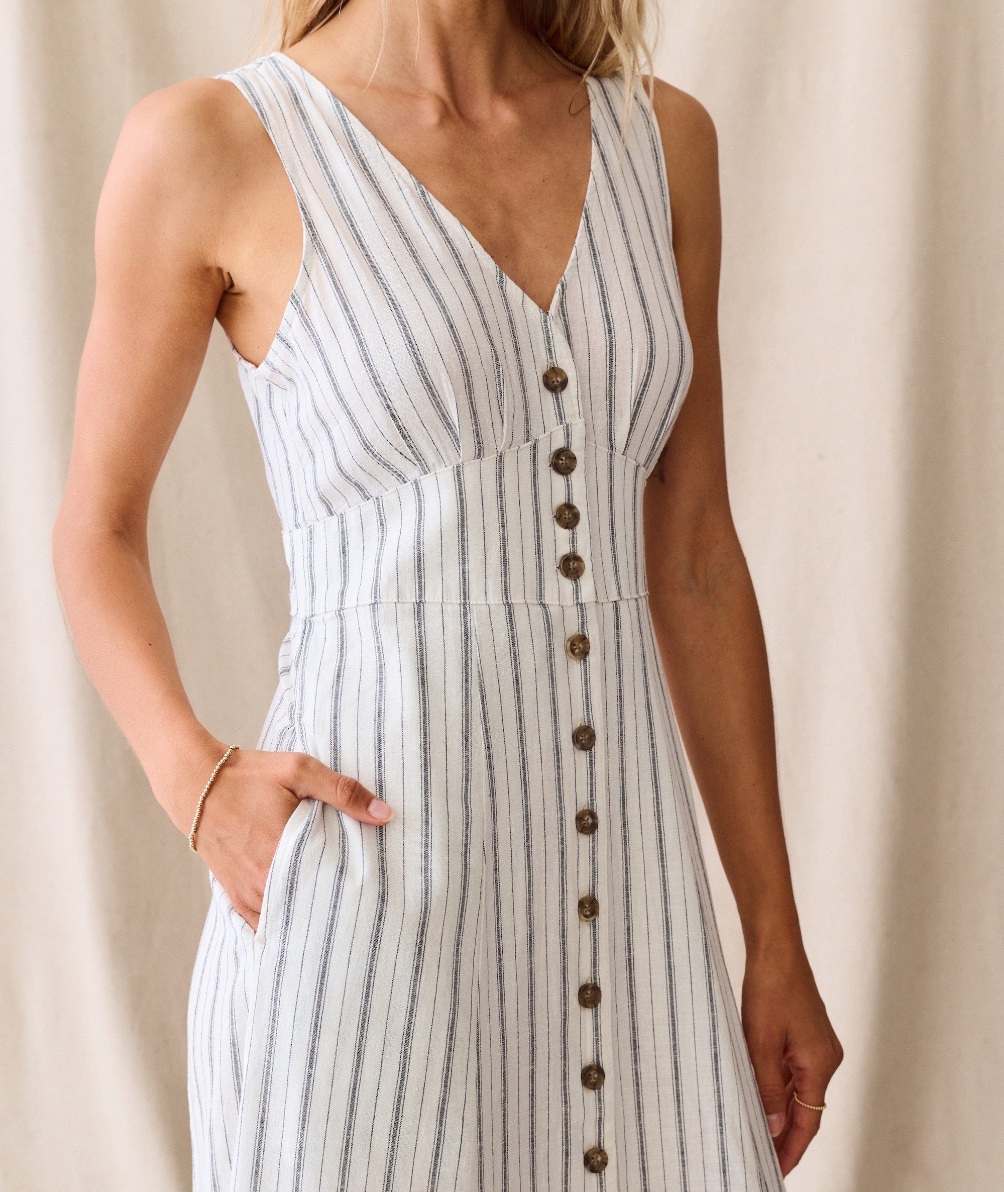 navy cream striped dress Navy Blue Cream Stripe Midi Dress | Purple Door Boutique