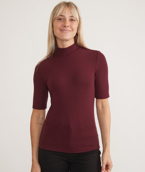 Lexi Rib Mock Neck Top