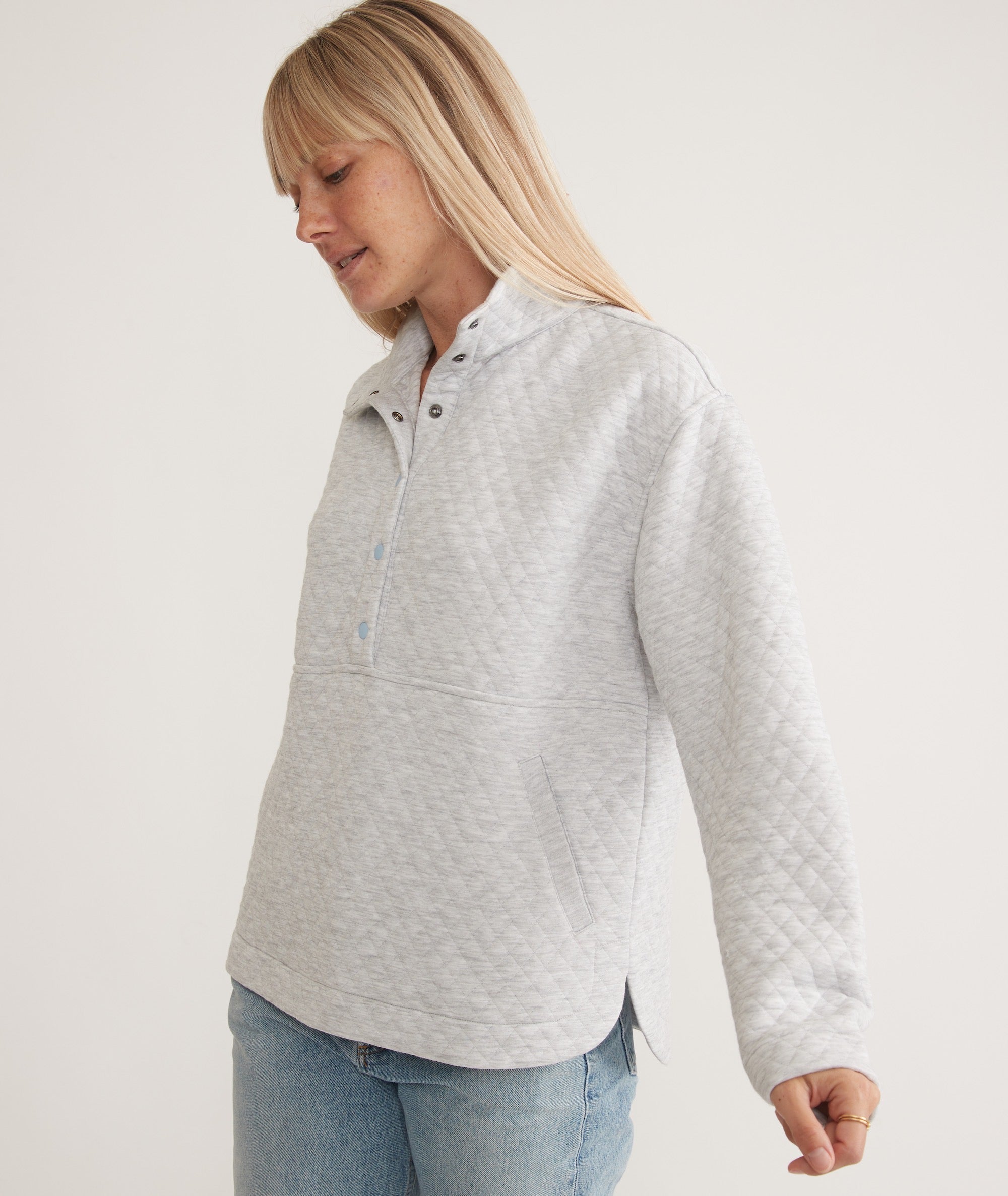 Quilted funnel neck pullover new arrivals