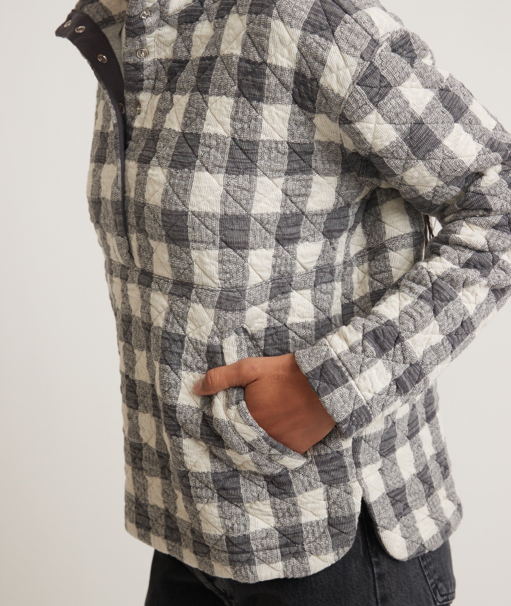 univeeveryone houndstooth snap pullover Lサイズ - その他