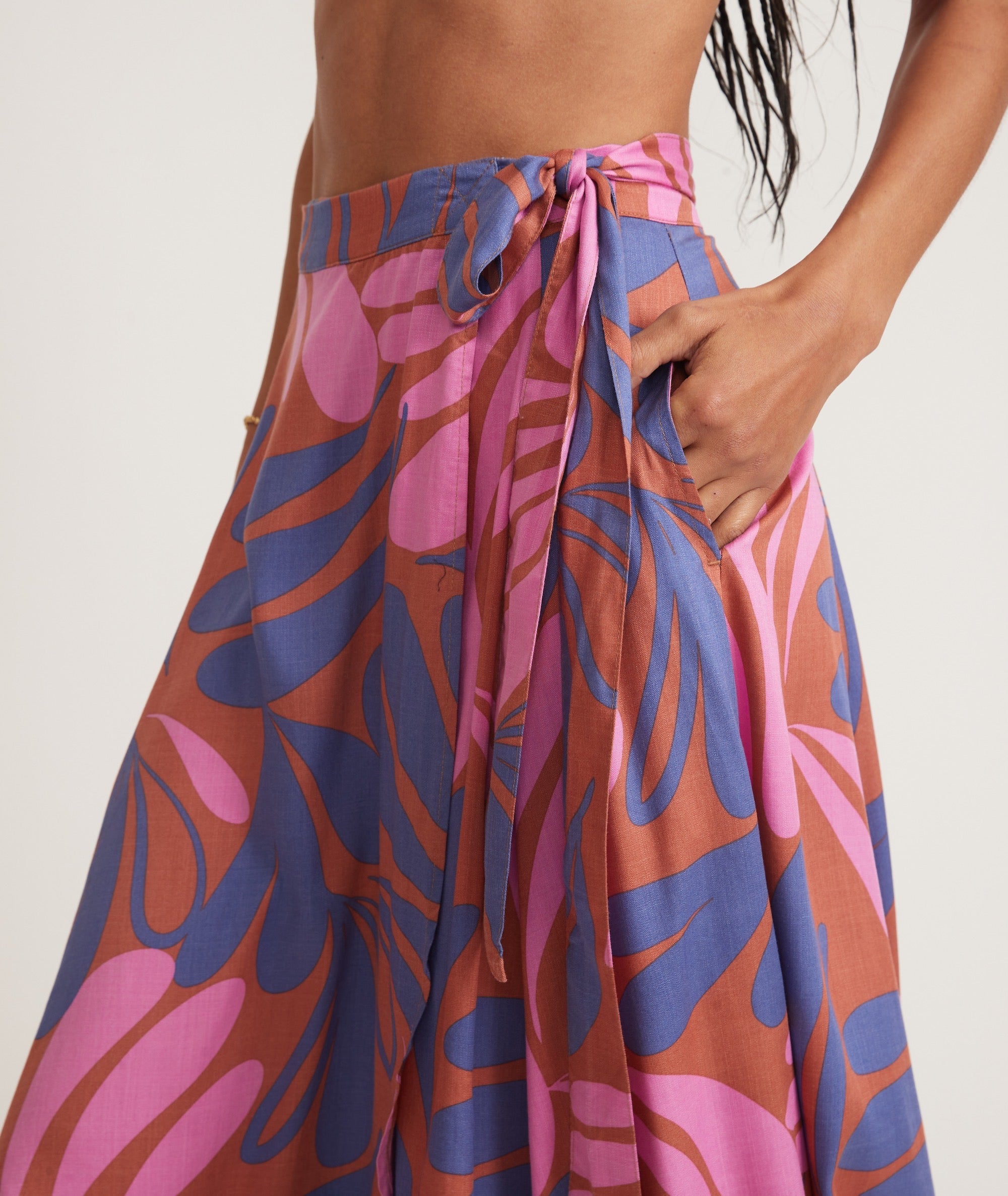 Marine layer wrap midi skirt top