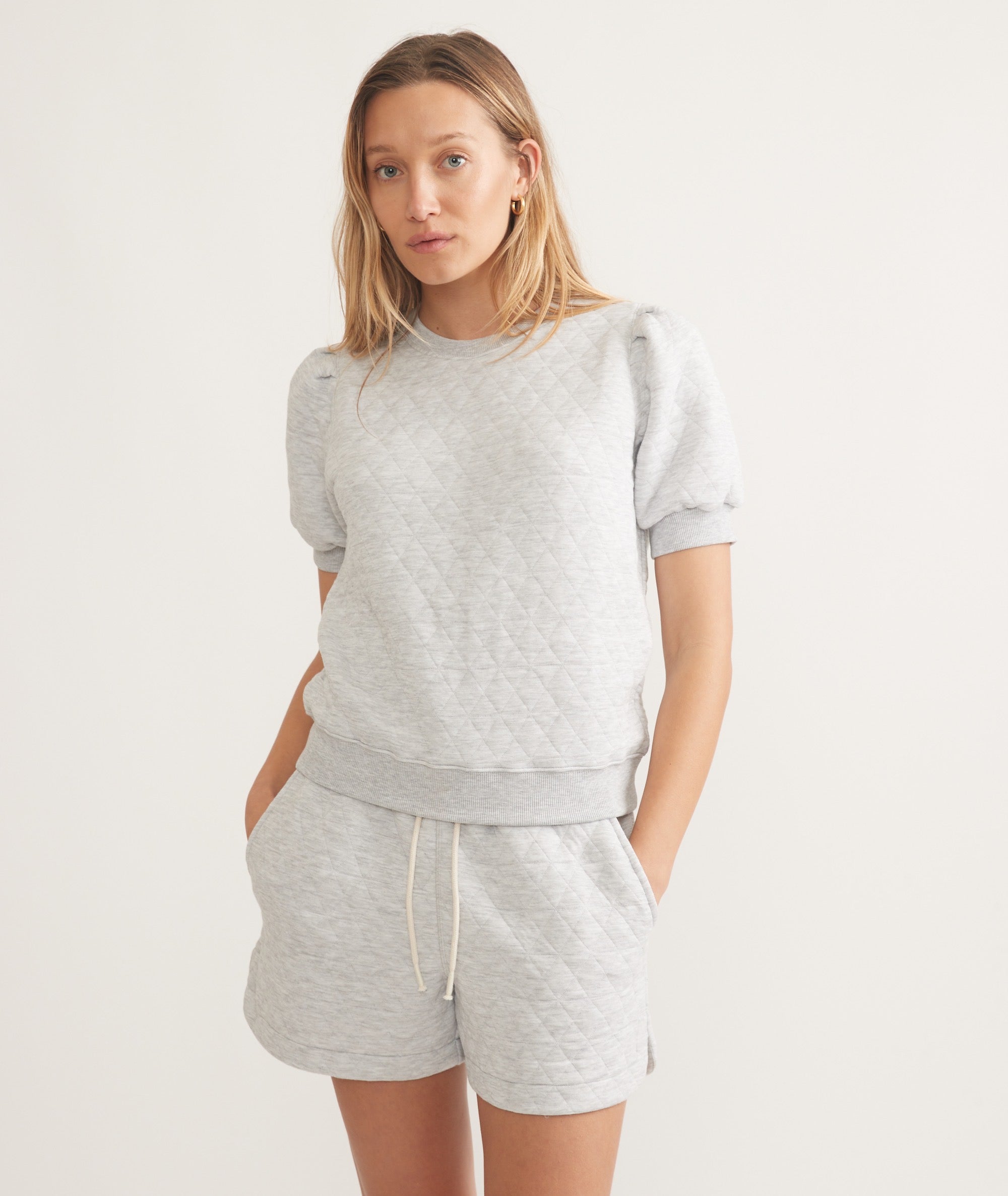 Corbet Quilted Short Sleeve Sweatshirt Marine Layer