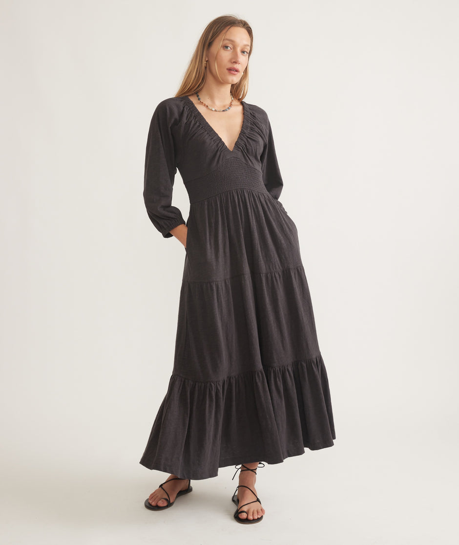 Florence Vintage Slub Midi Dress