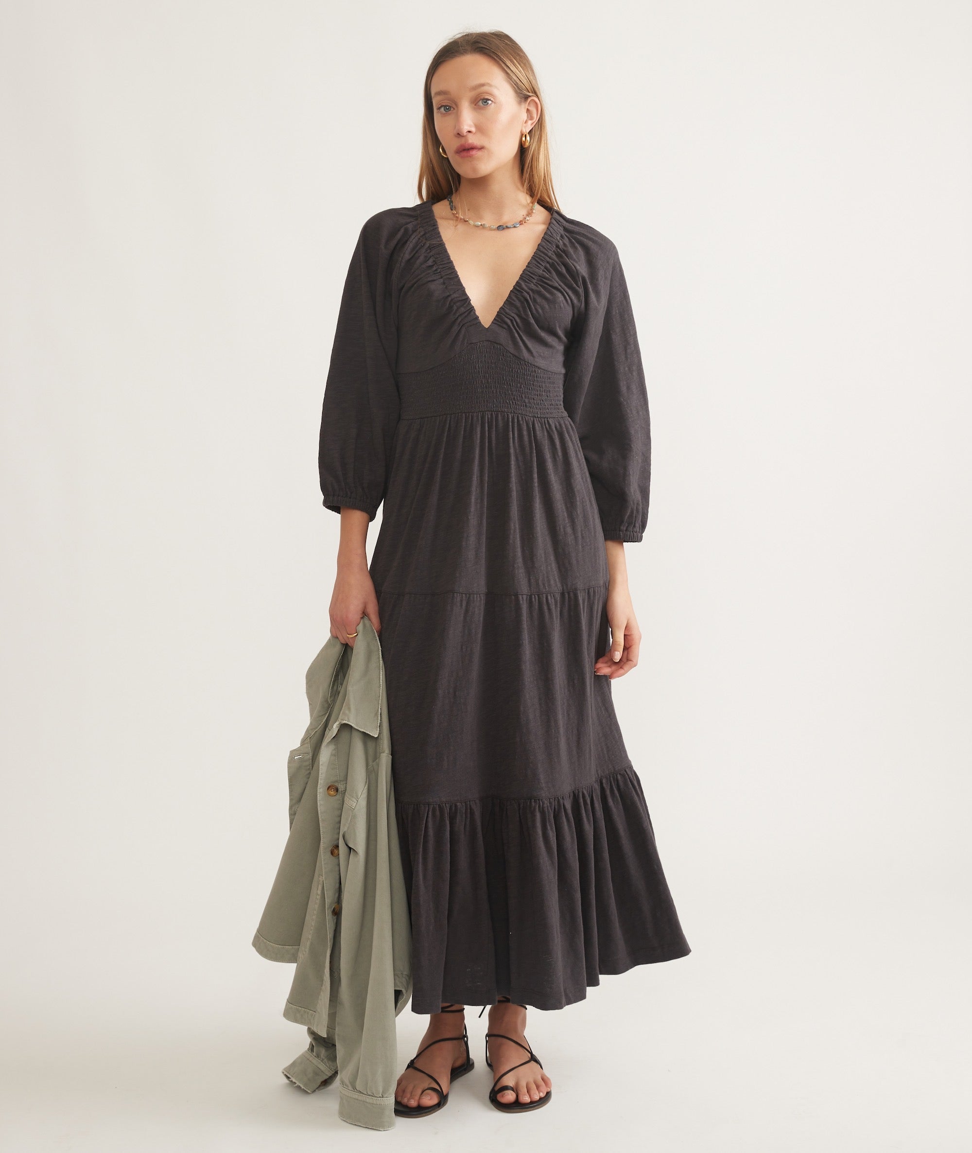 Florence Vintage Slub Midi Dress Marine Layer