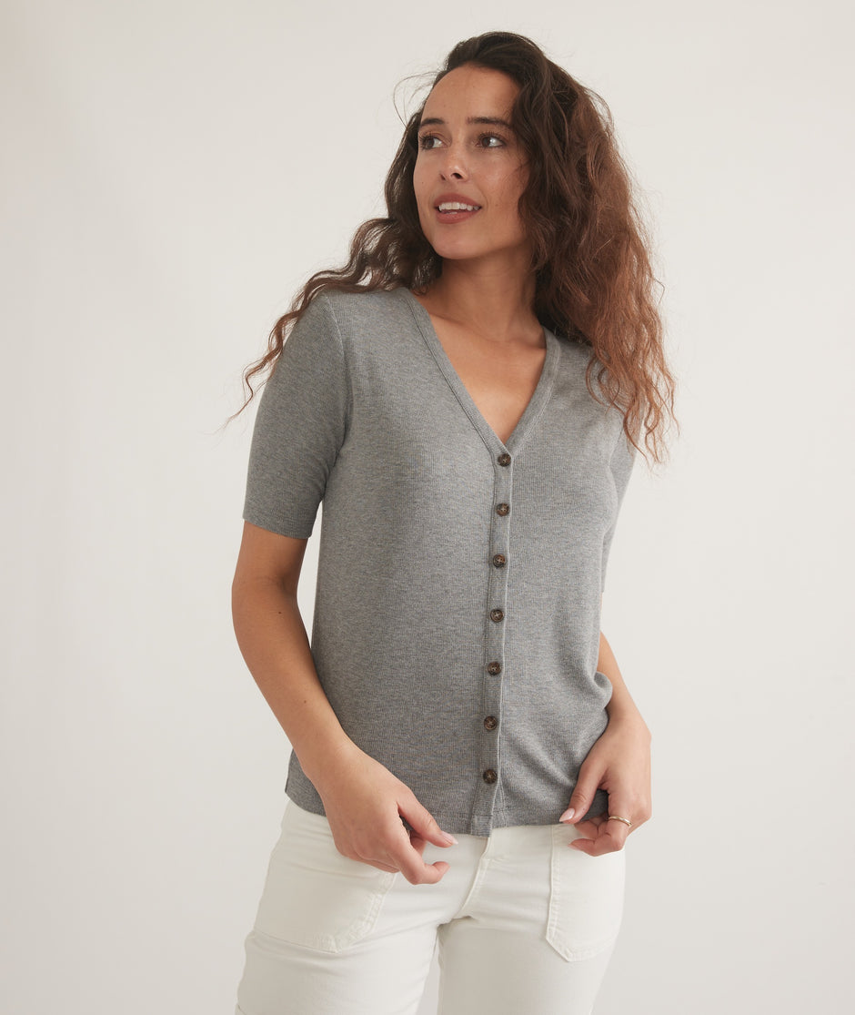 Lexi Rib Button Top