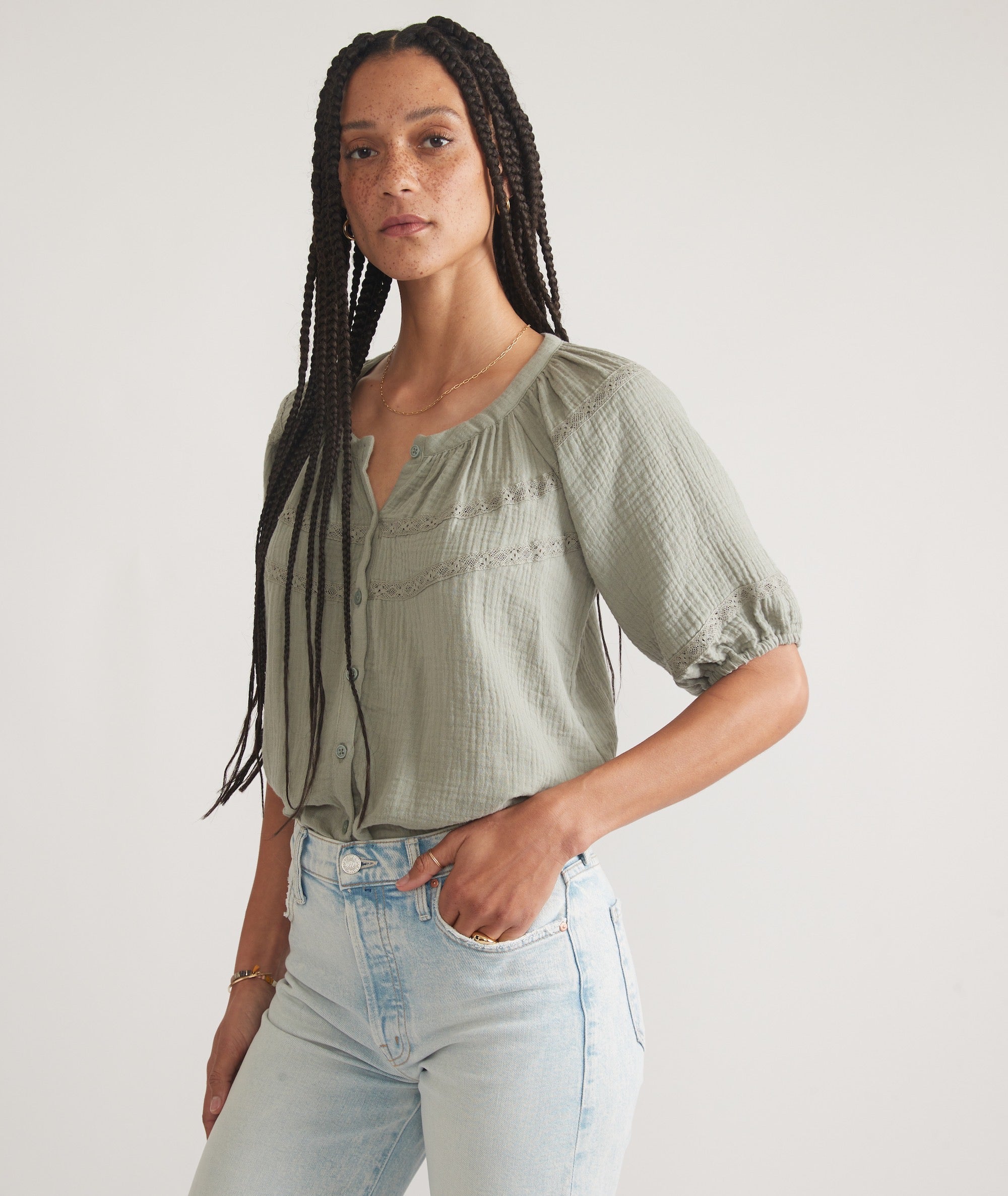 Wren Puff Sleeve Top – Marine Layer