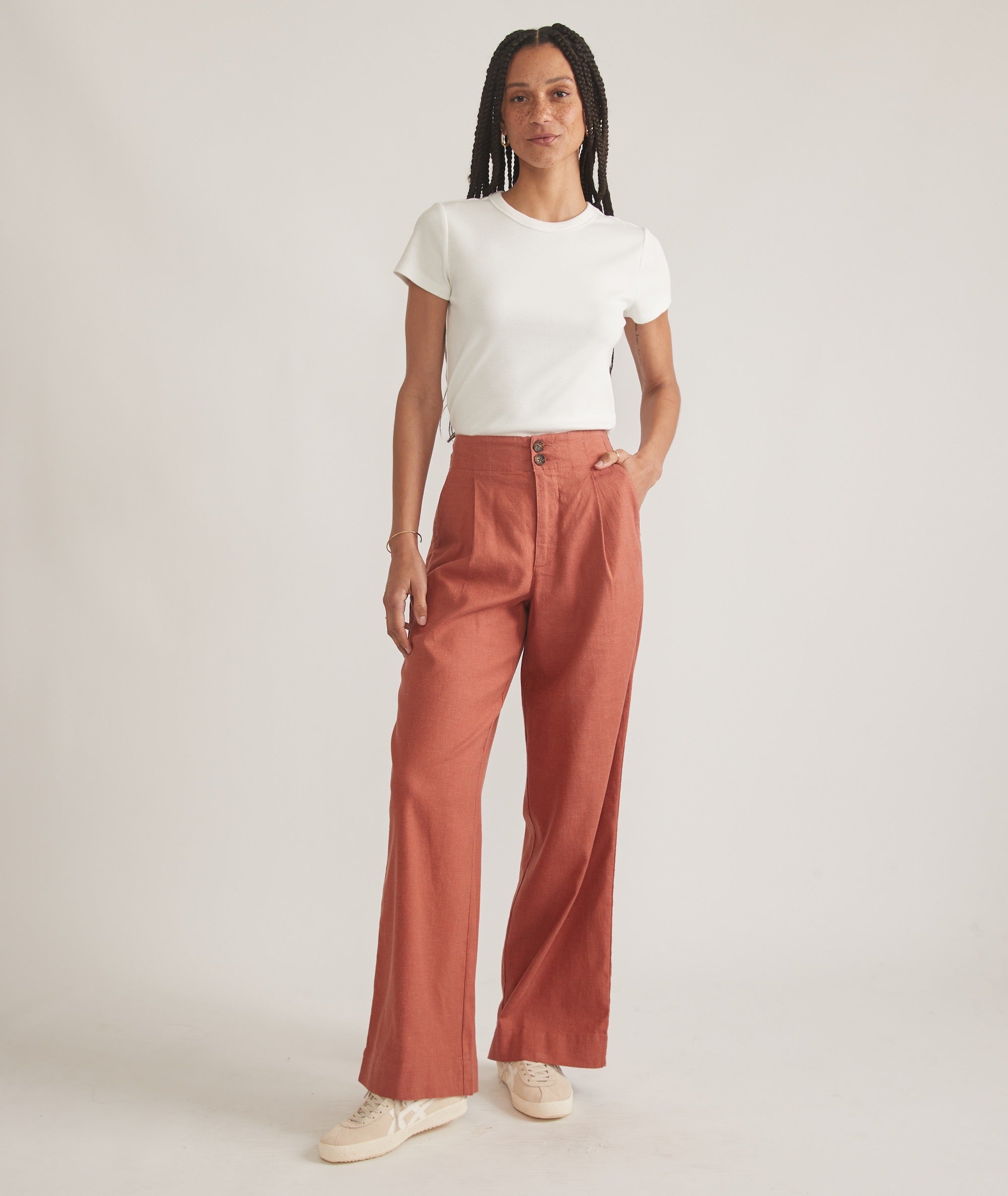 HIGH WAISTED TROUSER WITH GODET WILD FLOWER