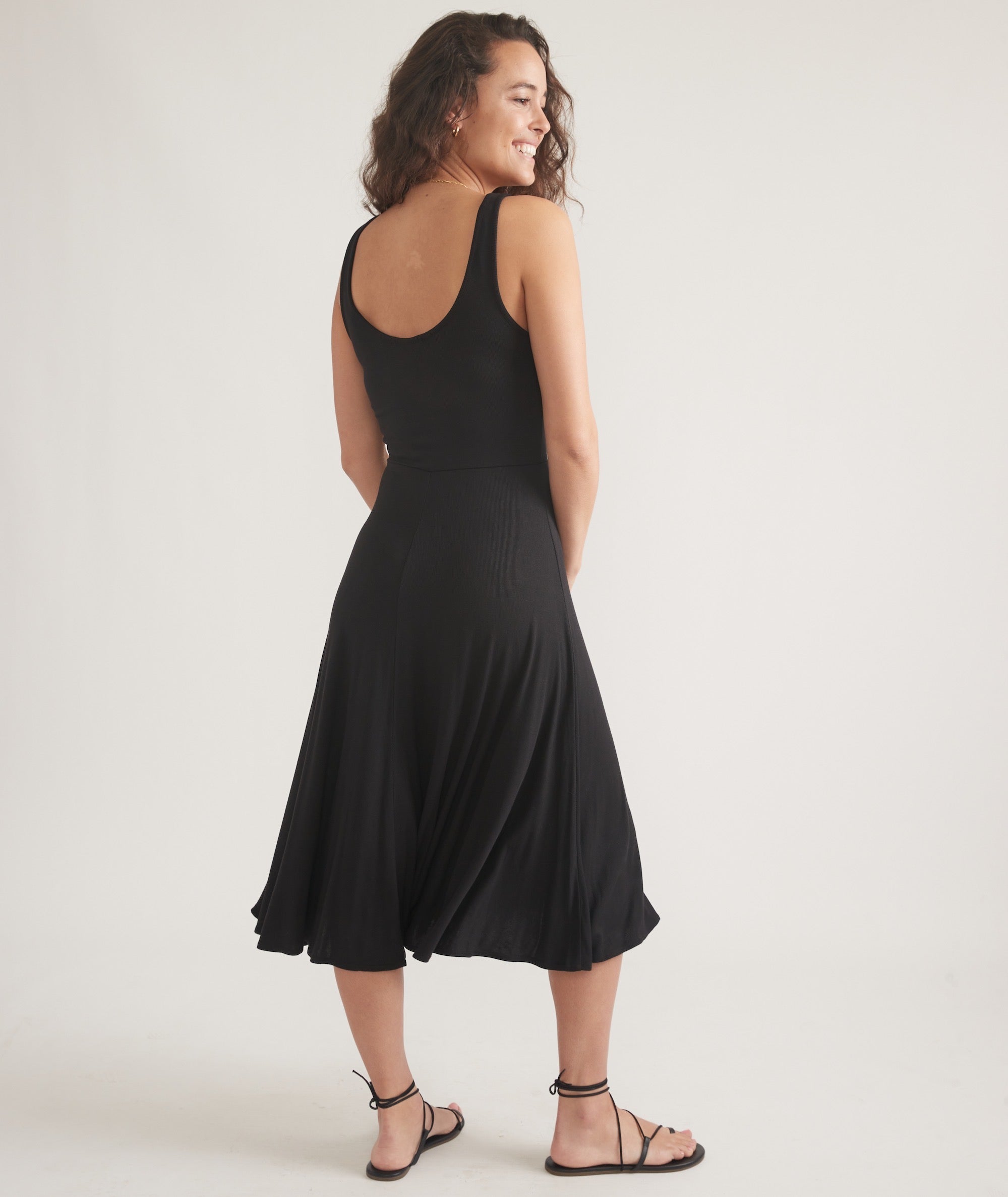 Lexi Rib Fit and Flare Midi Dress Marine Layer