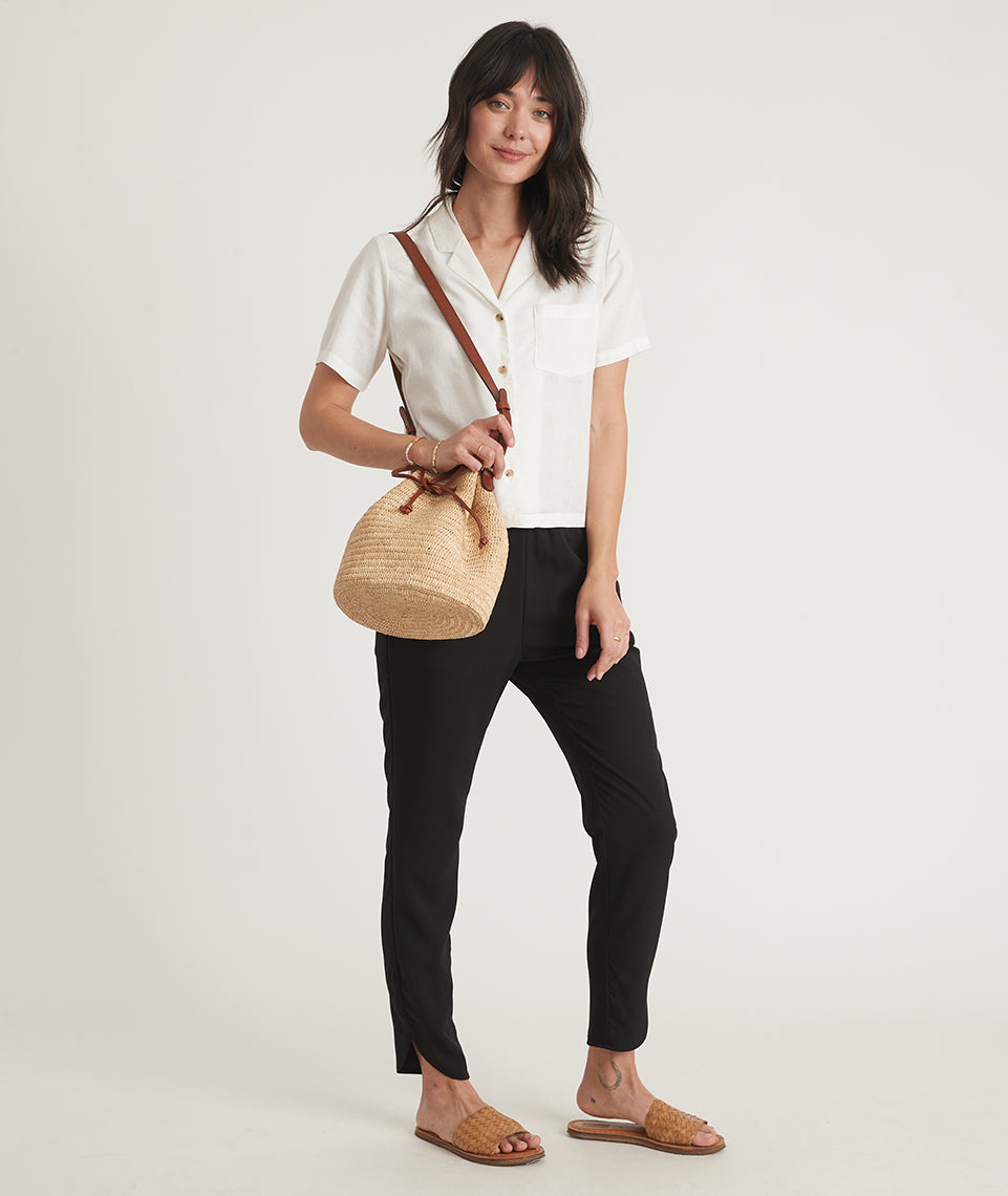 Black and Petite Marine Tall Allison Pant – Re-Spun Layer in